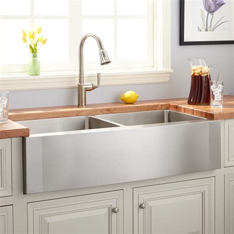 36 stainless steel farmhouse sink in ikea cabinet|IKEA apron front sink.